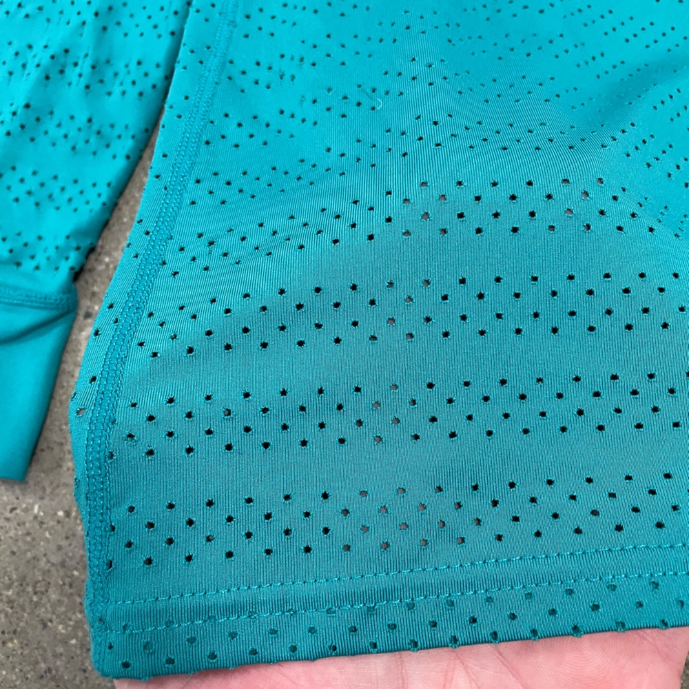 Zyia Active Teal Aqua Chill Long T-RC Sleeve Vented Mesh Top Shirt size Medium - Picture 5 of 8
